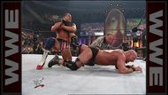 A rematch of their Summerslam encounter, Angle finally made the Bionic Redneck tap.